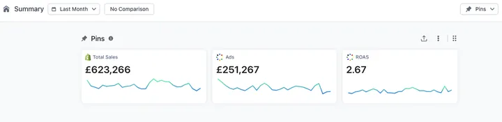 Revenue summary of a client account.